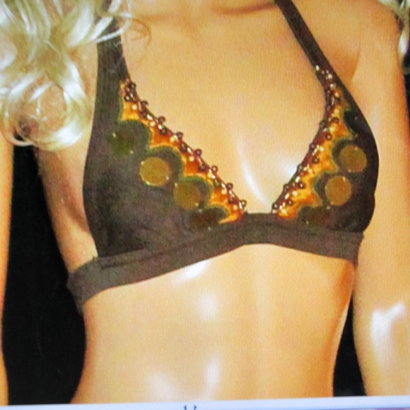 Victoria's Secret Brass on Brown Foldover Bikini S - Picture 4 of 4